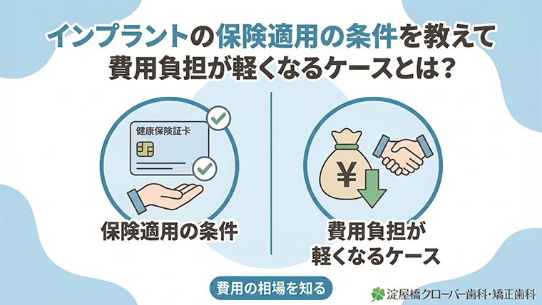 インプラントの保険適用の条件を教えて｜費用負担が軽くなるケースとは？