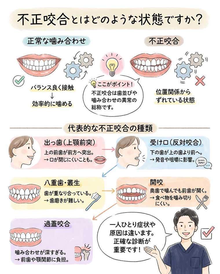 不正咬合とはどのような状態ですか？の図解