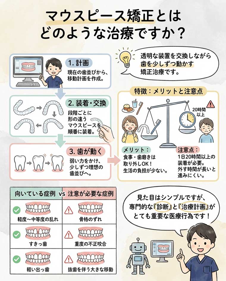 マウスピース矯正とはどのような治療ですか？の図解