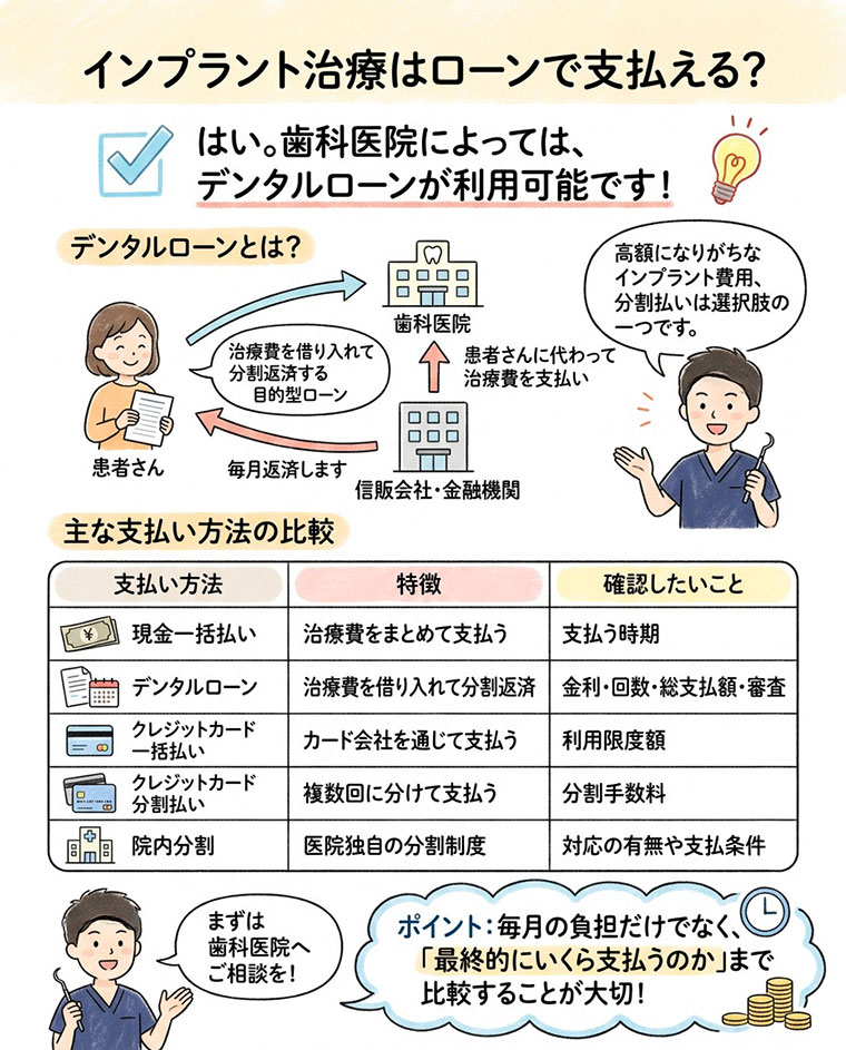 インプラント治療はローンで支払える？の図解