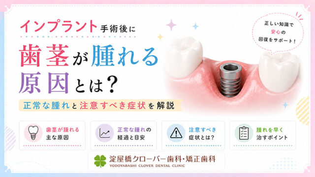 インプラント手術後に歯茎が腫れる原因とは？正常な腫れと注意すべき症状を解説