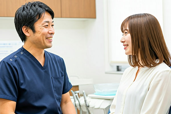 歯科を受診する女性