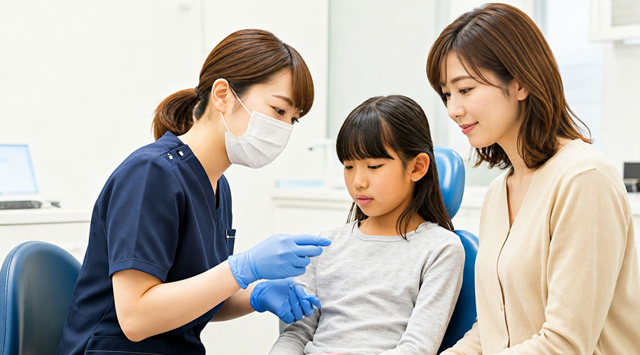 小児歯科を受診する親子