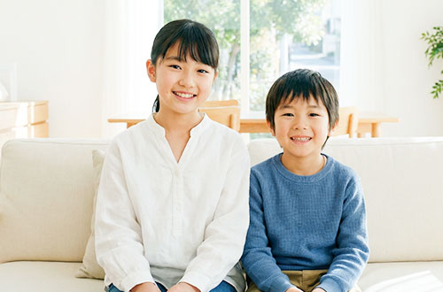 笑顔の姉弟